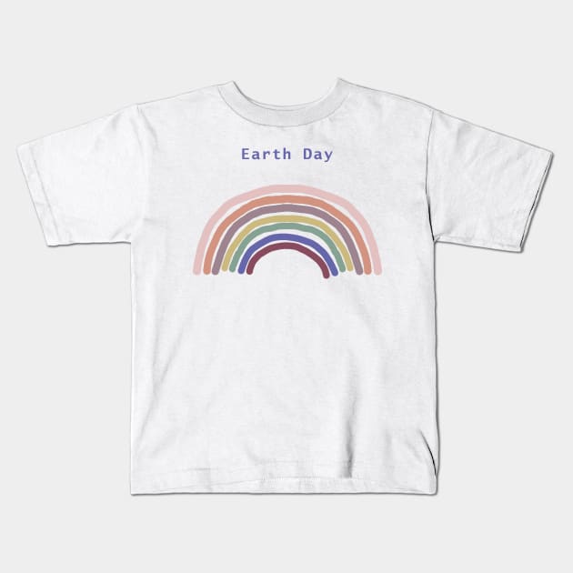 Balanced Rainbow Earth Day Kids T-Shirt by ellenhenryart